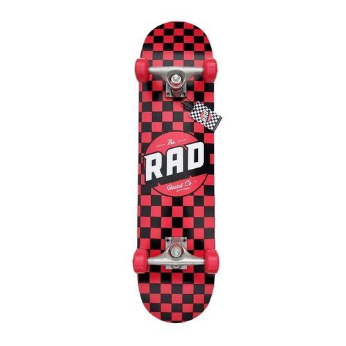SKATE COMPLETO CREW CHECKERS RAD NEGRO/ROJO 7.75
