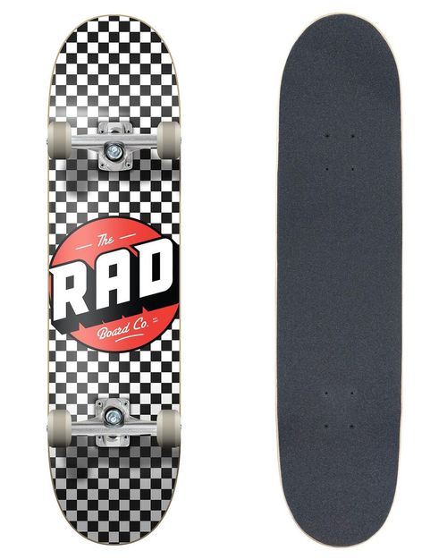 SKATE COMPLETO CREW CHECKERS RAD NEGRO/BLANCO 7.75