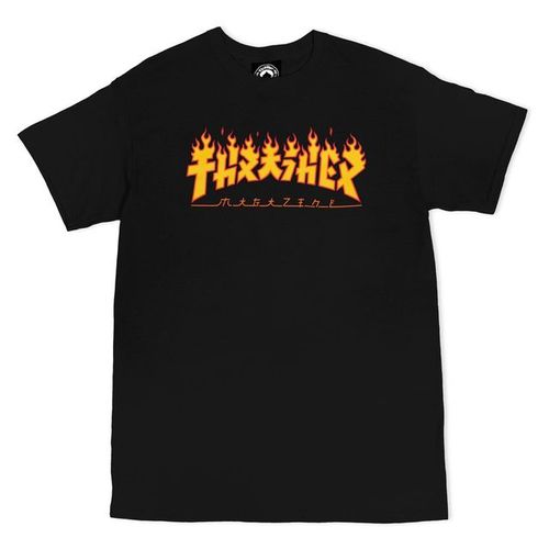 THRASHER T-SHIRT MEN GODZILLA FLAME