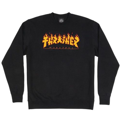 THRASHER CREWNECK MEN GODZILLA FLAME