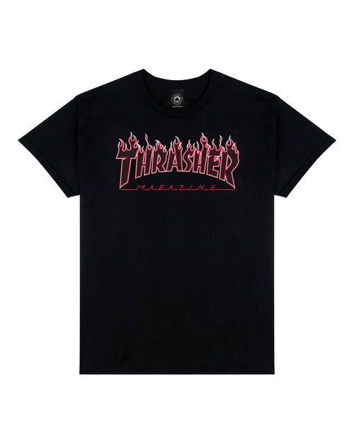 THRASHER T-SHIRT MEN FLAMENEW BLACK