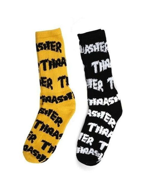 THRASHER  SOCKS TRASHER PACK X2 AMARILLO /NEGRO