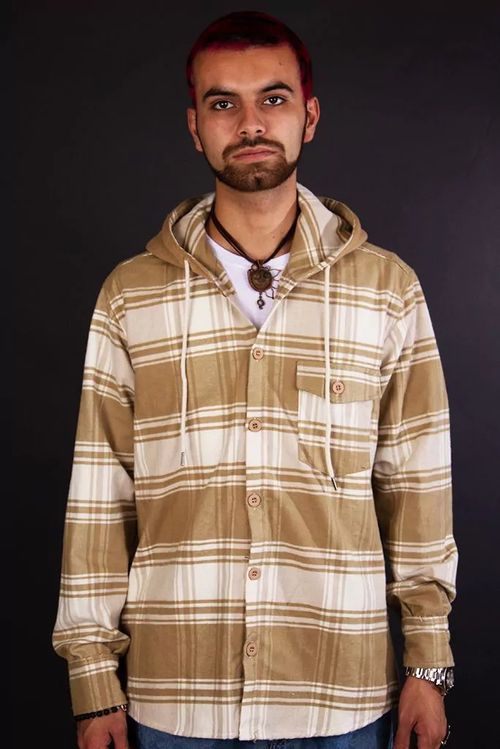 NTF CAMISA LEÑADORA CON CAPUCHA JENNA BEIGE MEDIUM