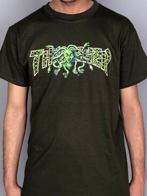 THRASHER T-SHIRT MEN MEDUSA VERDE LARGE