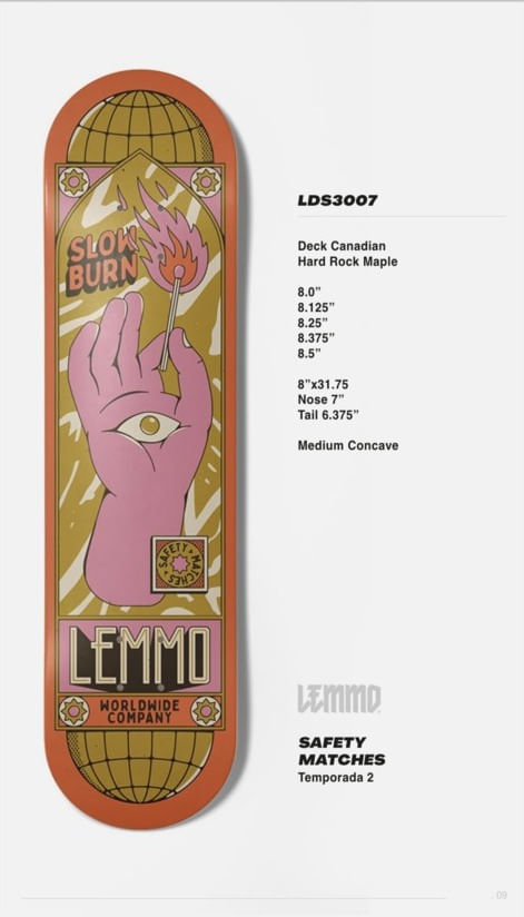 LEMMO DECK CANADIAN MAPLE MANO NARANJA 8.5"