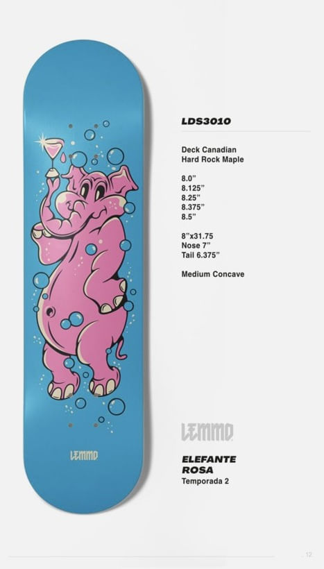 LEMMO DECK CANADIAN MAPLE ELEFANTE ROSA CELESTE 8.375