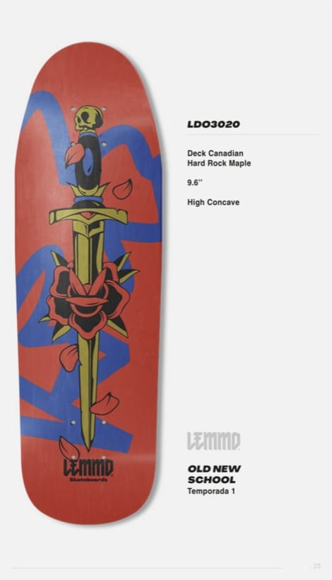 LEMMO DECK OLD SCHOOL ESPADA AZUL/ROJO 9.6"