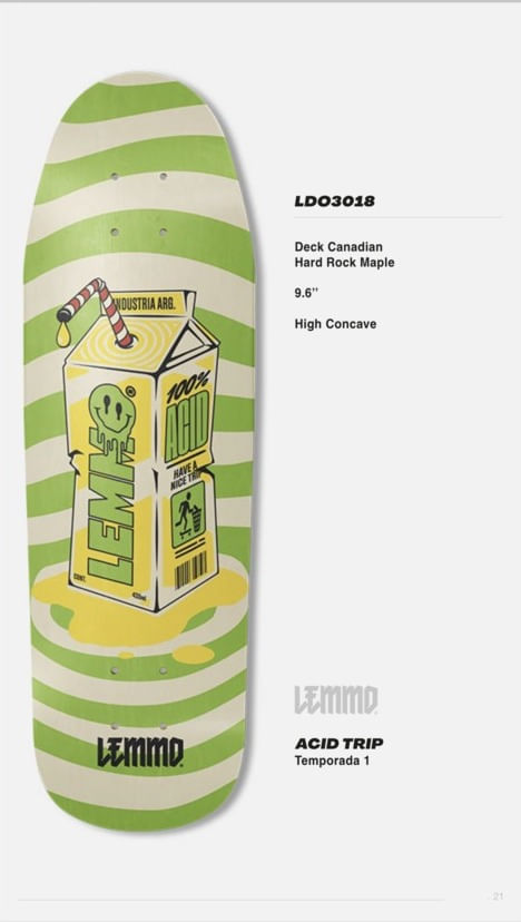 LEMMO DECK OLD SCHOOL JUGO ACID TRIP VERDE/BLANCO 9.6"