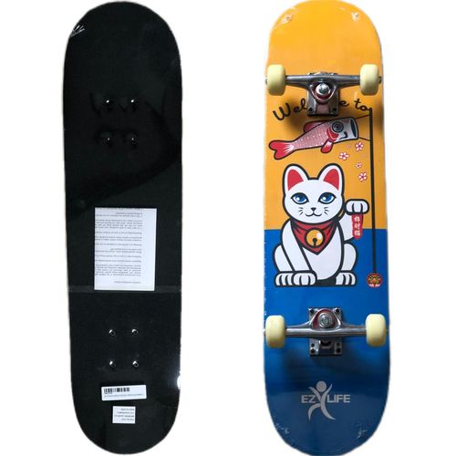 EZ LIFE SKATE COMPLETO GATO DE LA FORTUNA AZUL/AMARILLO
