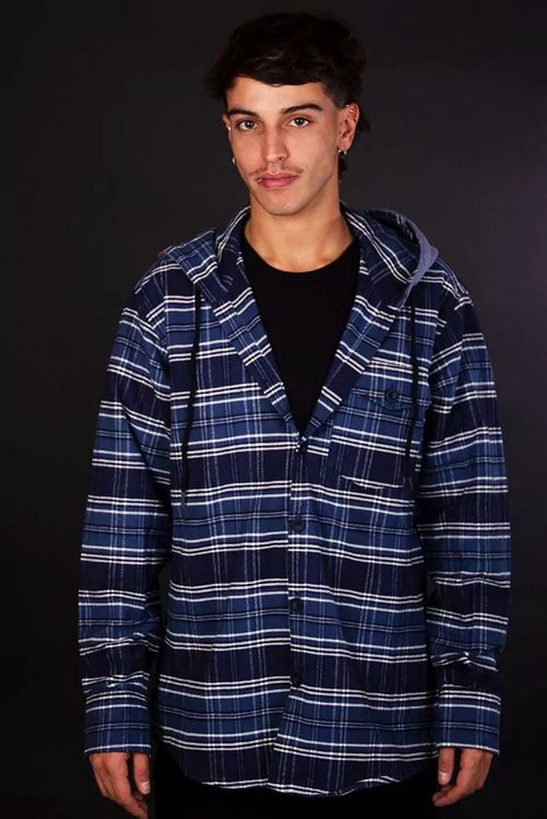 NTF CAMISA LEÑADORA CON CAPUCHA KAIRA AZUL SMALL
